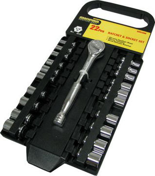 Picture of Socket Set 22Pc 1/4 Sae/M Rak - No: S007390