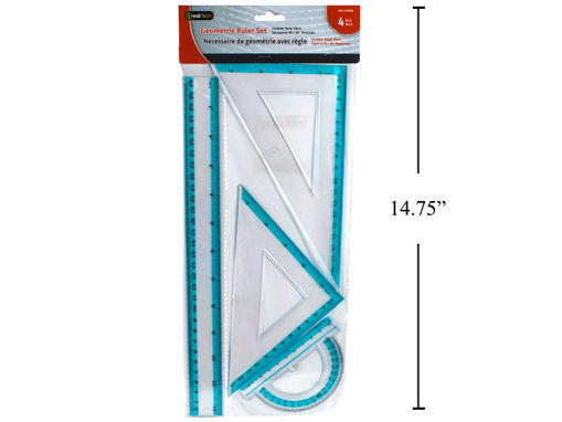 Picture of Desk Tech 4Pc Geometric Ruler Set - No 30406