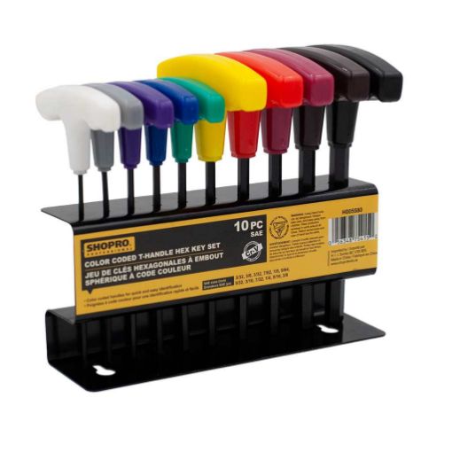 Picture of 10 Pc Sae T-Handle Hex Keys - No H005580