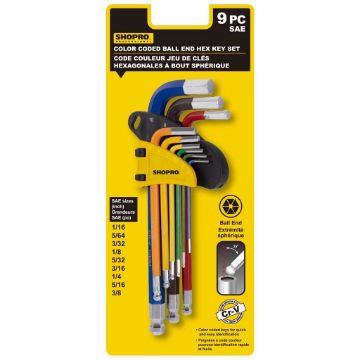 Picture of Hex Keys Sae 9Pc Color Coded - No H005880