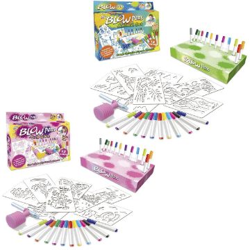 Picture of 12 Colors Blow Pens Drawing Set - SKU: 10871