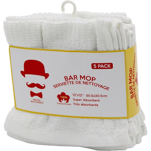 Picture of Bar Mop 5Pk 12X12 White - SKU: 078828