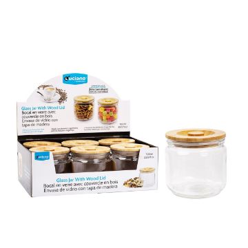 Picture of Glass Jar With Wooden Lid - SKU: 80050