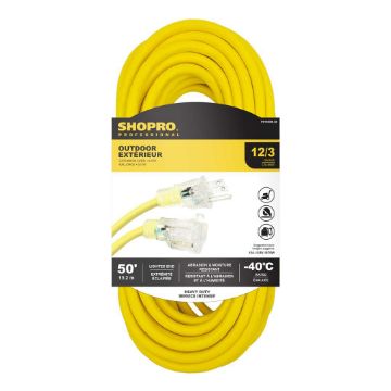 Picture of Power Ext Cord O-D 12-3 50Ft Yellow- No P010825-50
